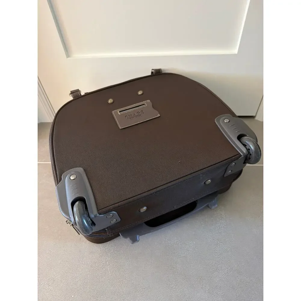 Chaps Ralph Lauren Brown Rolling Business Briefcase Carry-on Overnight Luggage